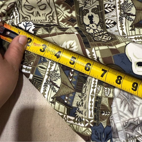 Big Dogs Blue Swim Trunks Mens Large Hawaiian Drawstring Vintage Skulls - Picture 5 of 7